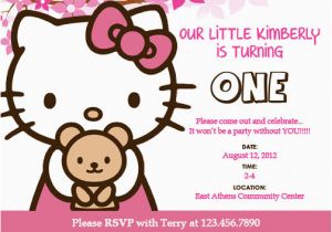 Custom Hello Kitty Birthday Invitations Free Personalized Hello Kitty Birthday Invitations Free