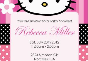 Custom Hello Kitty Birthday Invitations Hello Kitty Girl Birthday Party or Baby Shower Custom