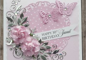 Custom Made Birthday Cards Online Beautiful Handmade Birthday Card In Pink White and Silver