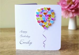 Custom Made Birthday Cards Online Handmade 3d Birthday Card Personalised Colourful Balloons