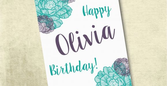 Custom Made Birthday Cards Printable Personalized Printable Birthday Card 5×7 by