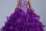 Custom Made Birthday Dresses Little Girls Pageant Dresses Sequins Beading Long Kids