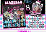 Custom Monster High Birthday Invitations 12 Printed Custom Photo Monster High Birthday Invitation