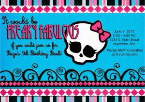 Custom Monster High Birthday Invitations Monster High Birthday Invitations Best Party Ideas