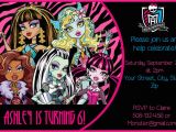 Custom Monster High Birthday Invitations Monster High Birthday Invitations Best Party Ideas