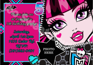 Custom Monster High Birthday Invitations Monster High Custom Photo Birthday Invitations Draculaura