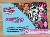 Custom Monster High Birthday Invitations Monster High Invitation Monster High Custom by