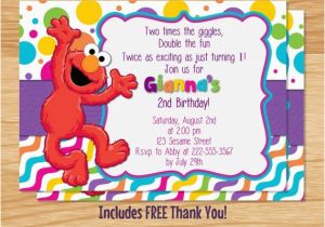 Custom Sesame Street Birthday Invitations Custom Made Elmo Birthday Girl Invitation Elmo Birthday Elmo