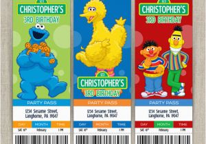 Custom Sesame Street Birthday Invitations Personalized Sesame Street Birthday Ticket Invitation Cards