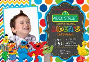 Custom Sesame Street Birthday Invitations Sesame Street Birthday Party Invitation by Prettypaperpixels