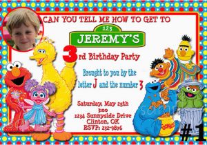 Custom Sesame Street Birthday Invitations Sesame Street Gang Custom Photo Birthday Invitation You