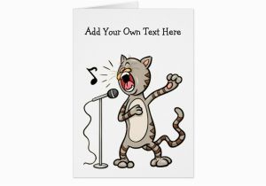 Custom Singing Birthday Cards Personalized Funny Singing Cat Greeting Cards Zazzle