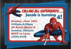 Custom Spiderman Birthday Invitations Items Similar to Spiderman Birthday Invitation Custom