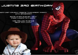 Custom Spiderman Birthday Invitations Personalized Custom Spiderman Photo Birthday Invitation Ebay