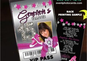 Custom Vip Pass Birthday Invitations Converse Sweet 16 Pass Invitations Free Shipping