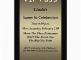 Custom Vip Pass Birthday Invitations Vip Pass Sweet 16 Birthday Party 5×7 Paper Invitation Card