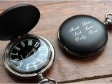 Customised Birthday Gifts for Him Personalized Pocket Watch Black Matte Black and White