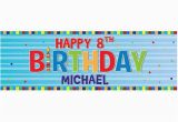 Customised Happy Birthday Banners Personalized Blue Happy Birthday Banner Walmart Com