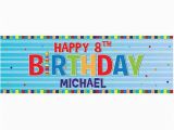 Customised Happy Birthday Banners Personalized Blue Happy Birthday Banner Walmart Com