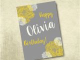 Customizable Printable Birthday Cards Personalized Printable Birthday Card 5×7 by