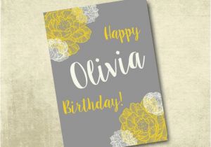 Customizable Printable Birthday Cards Personalized Printable Birthday Card 5×7 by