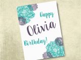 Customizable Printable Birthday Cards Personalized Printable Birthday Card 5×7 by