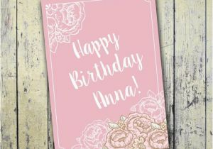 Customizable Printable Birthday Cards Personalized Printable Birthday Card 5×7 by