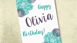 Customizable Printable Birthday Cards Personalized Printable Birthday Card 5×7 by