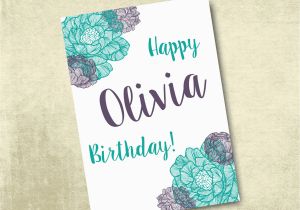Customizable Printable Birthday Cards Personalized Printable Birthday Card 5×7 by