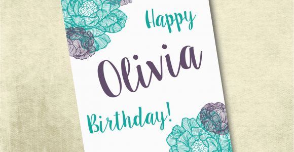Customizable Printable Birthday Cards Personalized Printable Birthday Card 5×7 by