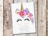 Customizable Printable Birthday Cards Unicorn Birthday Personalized Invitation 1 Sided Birthday