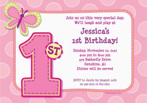 Customized 1st Birthday Invitations 1st Birthday Girl Personalized Invitation Each Bargain