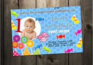 Customized 1st Birthday Invitations Candyland Land Candy Birthday Party Invitation Custom 1st