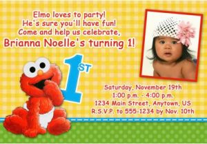 Customized 1st Birthday Invitations Custom Photo Birthday Invitation Baby Elmo 1st Birthday