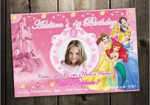 Customized 1st Birthday Invitations Disney Princess Birthday Party Invitation Custom Invites
