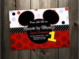 Customized 1st Birthday Invitations Mickey Mouse Birthday Party Invitation 1st Custom First