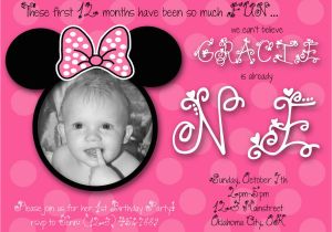 Customized 1st Birthday Invitations Minnie Mouse First Birthday Custom Invitation by Chloemazurek