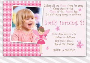 Customized 1st Birthday Invitations Pink Fairy Birthday Invitation Custom Any Age Girl 1st