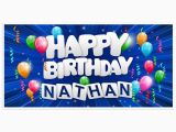 Customized Birthday Decorations Blue Balloons Personalized Birthday Banner Paper Blast
