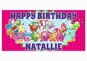 Customized Birthday Decorations Shopkins Birthday Banner Personalized Party Backdrop