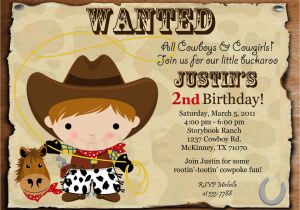 Customized Birthday Invitations Online Custom Personalized Cowboy or Cowgirl Wanted by theprintfairy