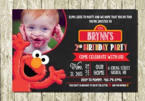 Customized Birthday Invitations Online Elmo Personalized Digital Printable Photo Chalkboard