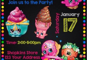 Customized Birthday Invitations Online Shopkins Birthday Party Invitations Personalized Custom