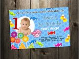 Customized First Birthday Invitations Candyland Land Candy Birthday Party Invitation Custom 1st