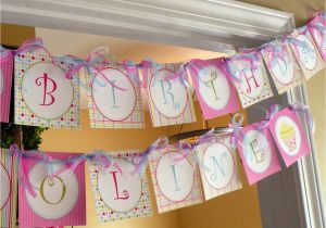 Customized Happy Birthday Banner Cupcake theme Personalized Happy Birthday Banner Girl