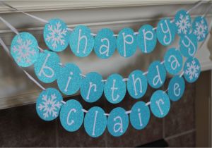 Customized Happy Birthday Banner Personalized Snowflake Happy Birthday Banner by