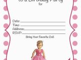 Cut Out Birthday Invitations American Girl Party Invitation Free Printable
