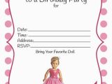 Cut Out Birthday Invitations American Girl Party Invitation Free Printable