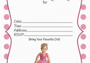Cut Out Birthday Invitations American Girl Party Invitation Free Printable