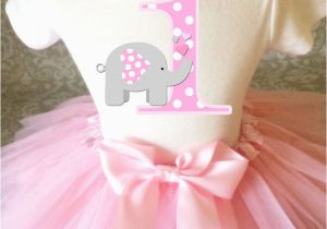 Cute 1st Birthday Girl Outfits Grey Pink Elephant Cute Baby Girl 1st First Birthday Tutu